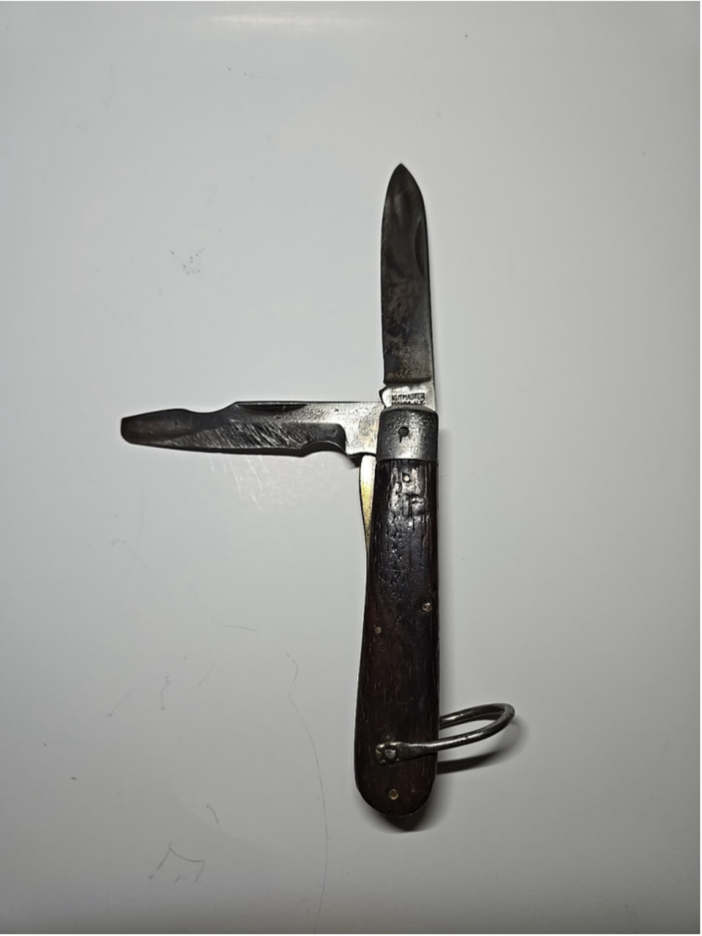 Vintage KUTMASTER UTICA NY MADE IN USA Wood Handle US Army WWII Folding Knife